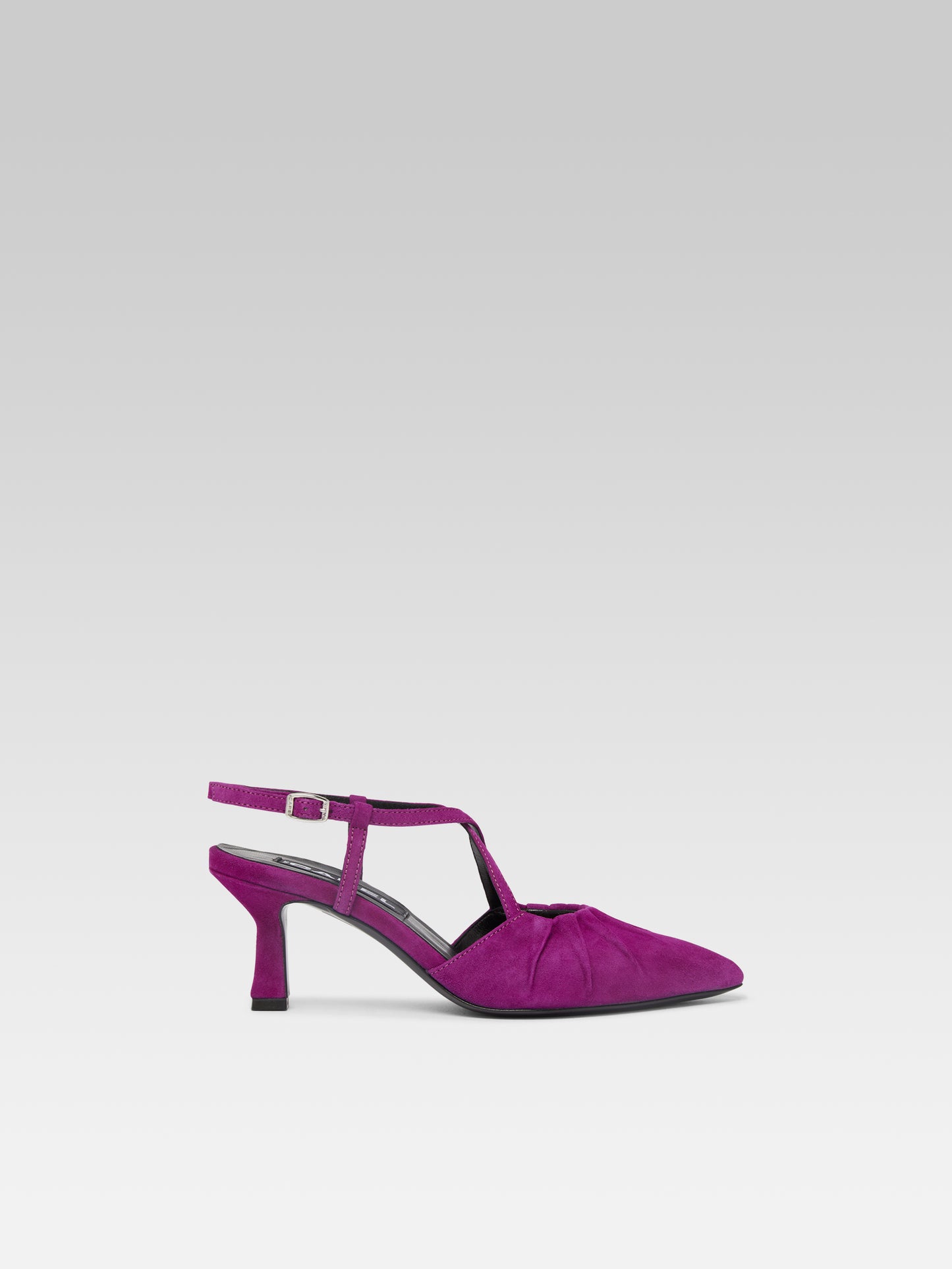 Neri - Escarpins slingback cuir velours upcyclé violet