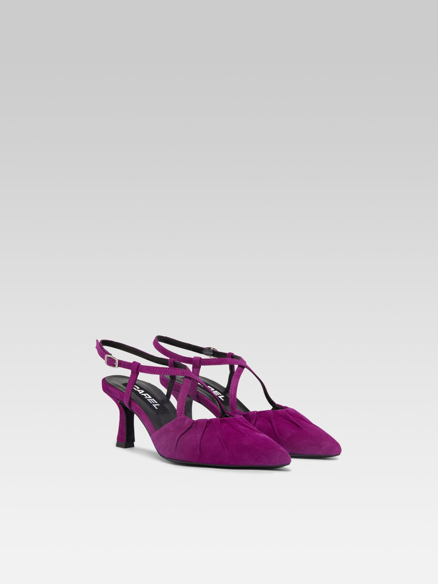 Neri - Escarpins slingback cuir velours upcyclé violet