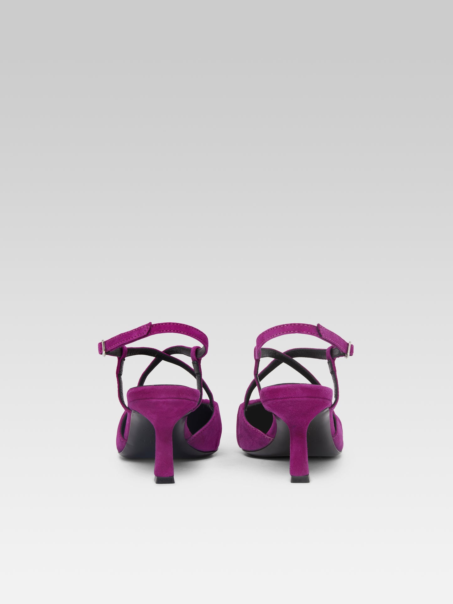 Neri - Escarpins slingback cuir velours upcyclé violet