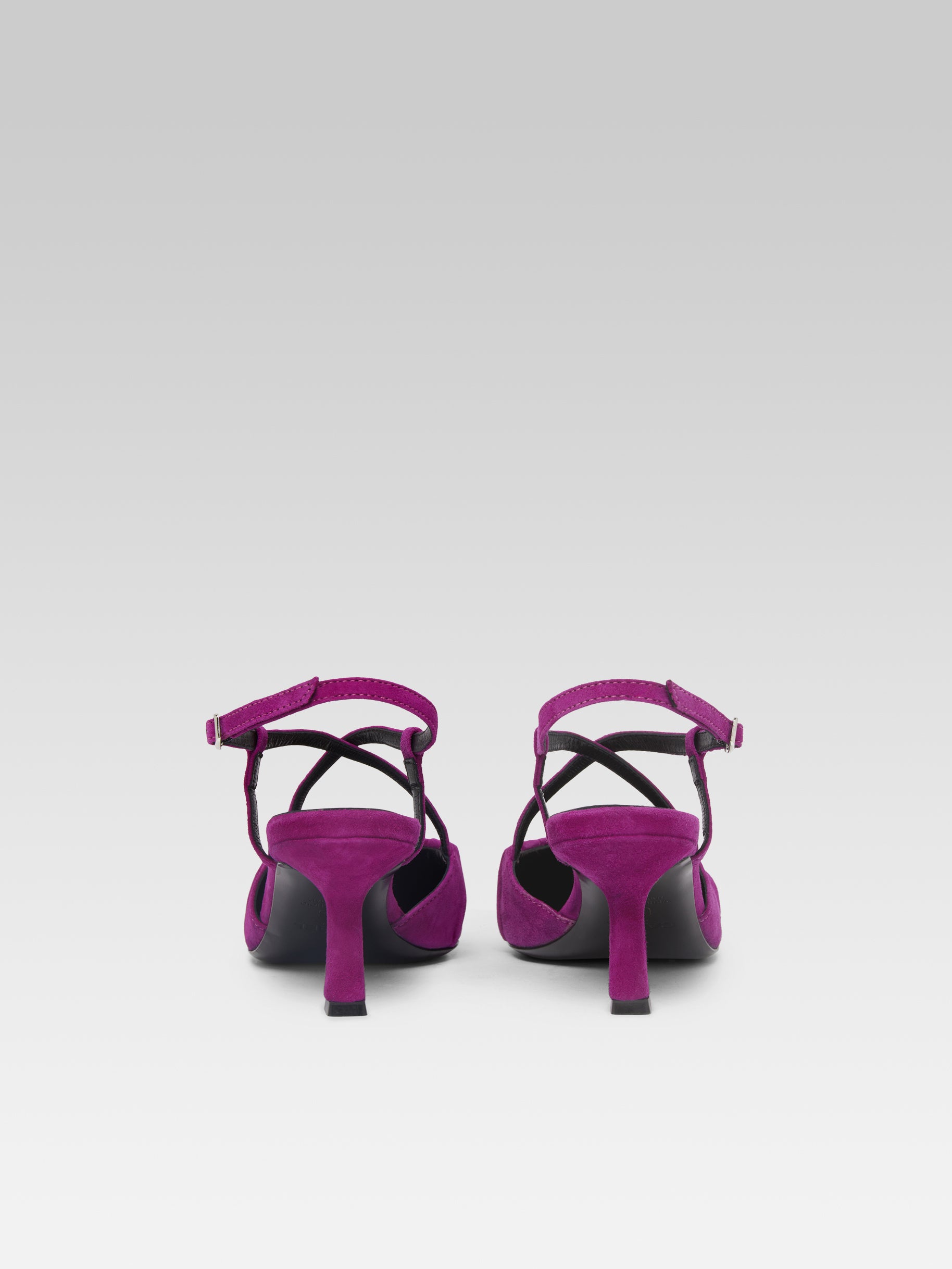 Neri - Escarpins slingback cuir velours upcyclé violet - Image numéro 5