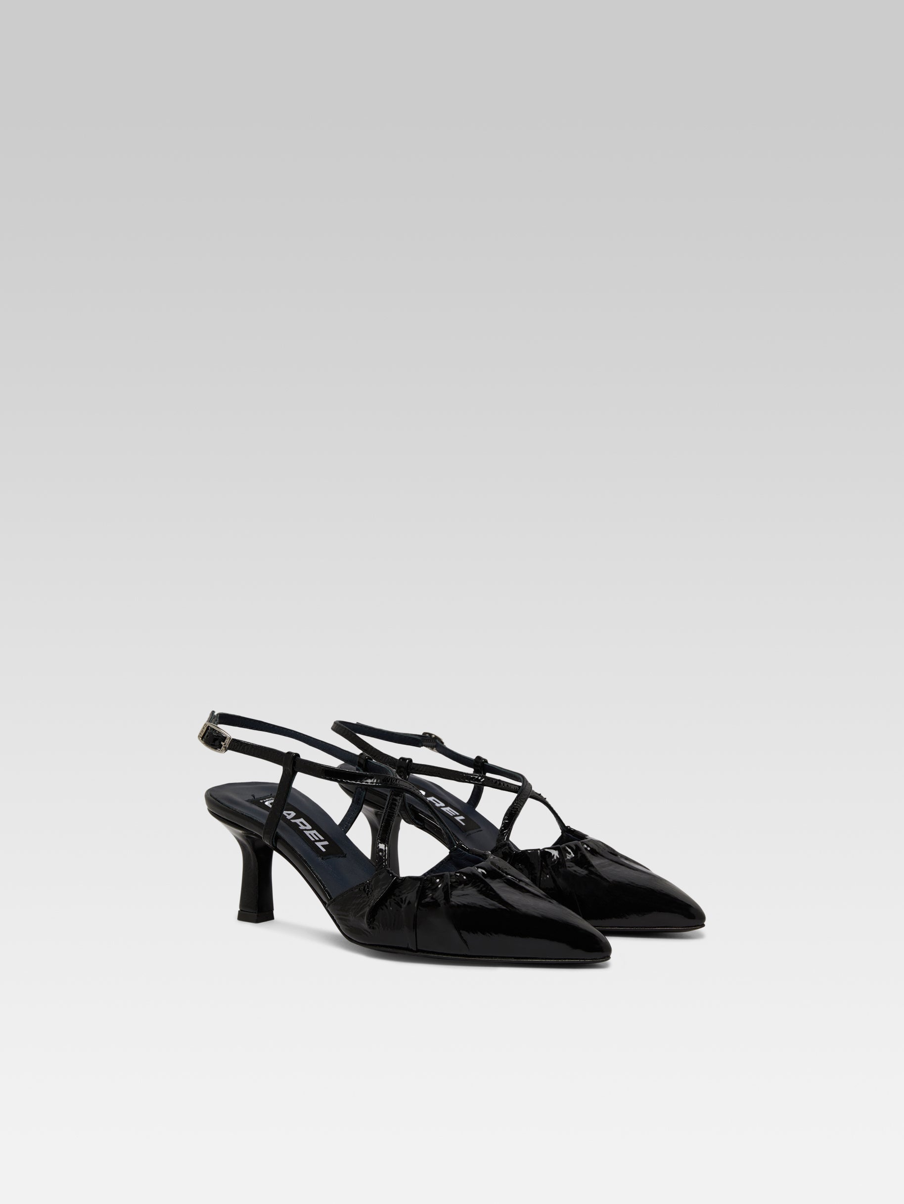 Neri - Escarpins slingback cuir naplack noir - Image numéro 6