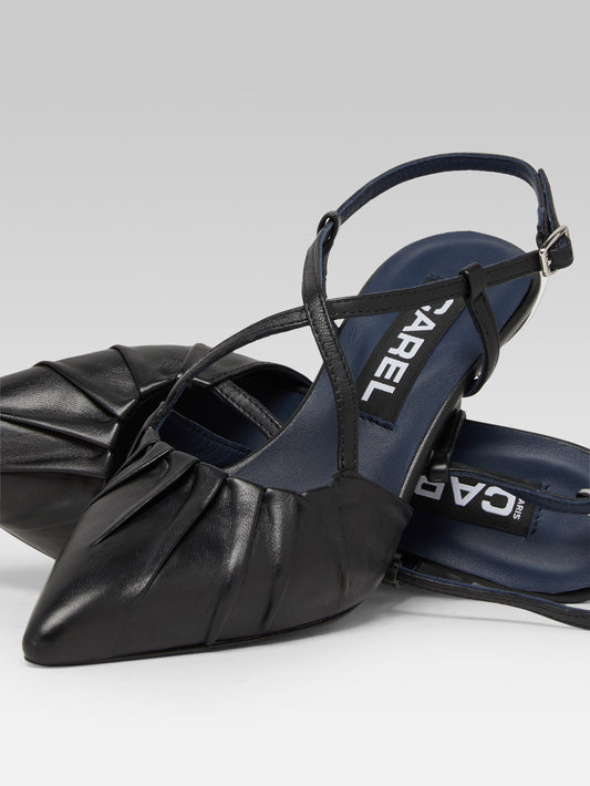 Neri - Black leather slingback pumps - Image number 4