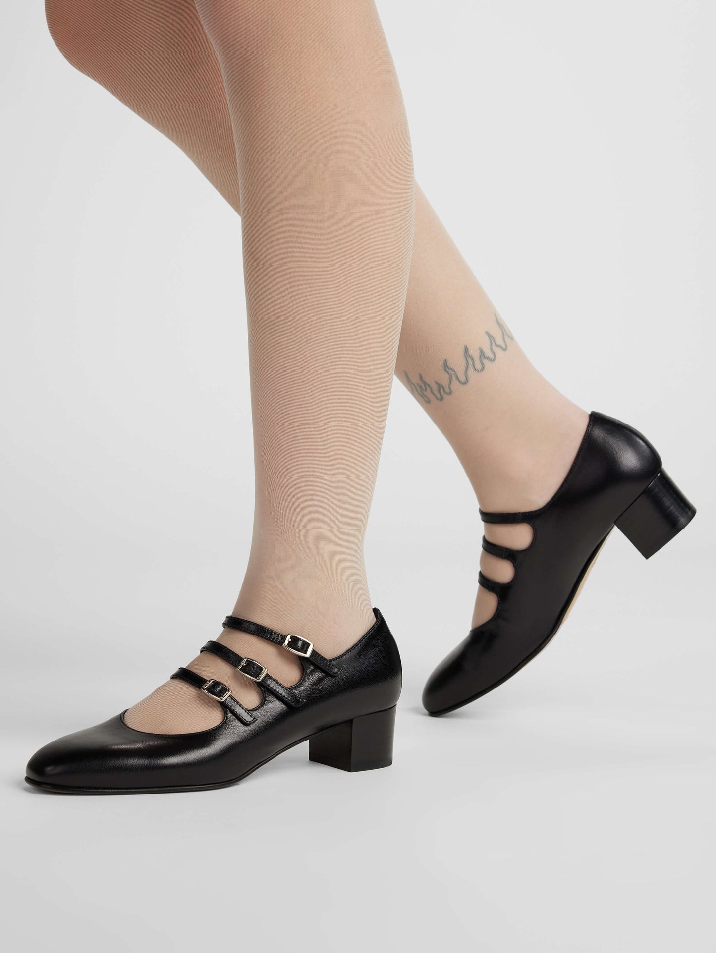 Kina - Escarpins babies cuir noir