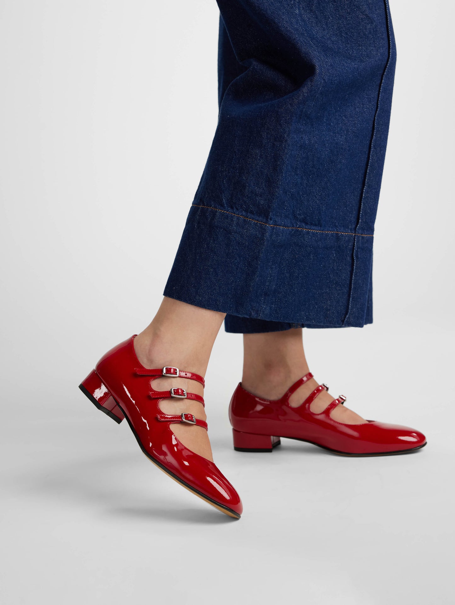 Ariana - Red patent leather Mary Janes ballet flats