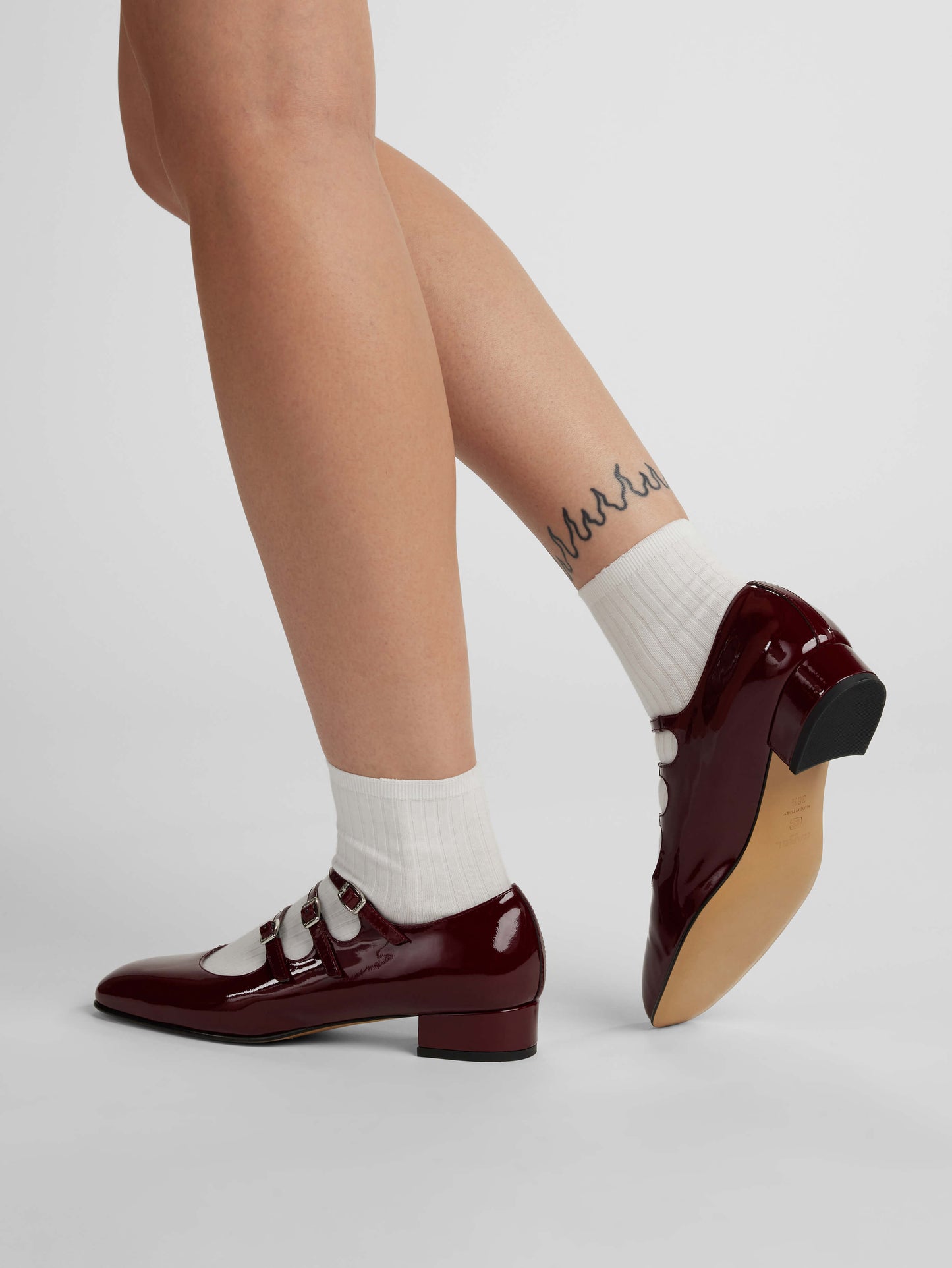 Ariana - Ballerines babies cuir verni bordeaux