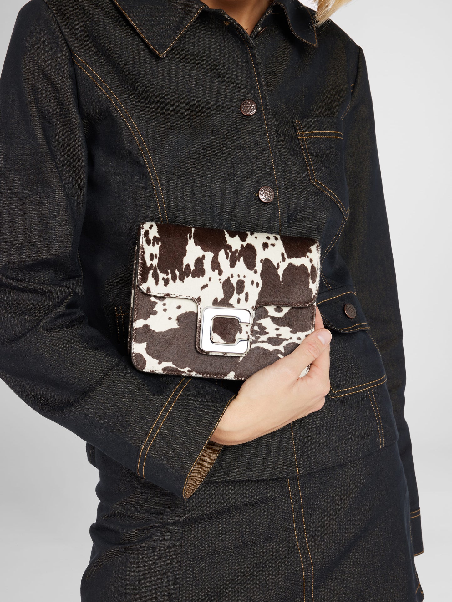 Mini Sorbonne - Cow print pony leather bag