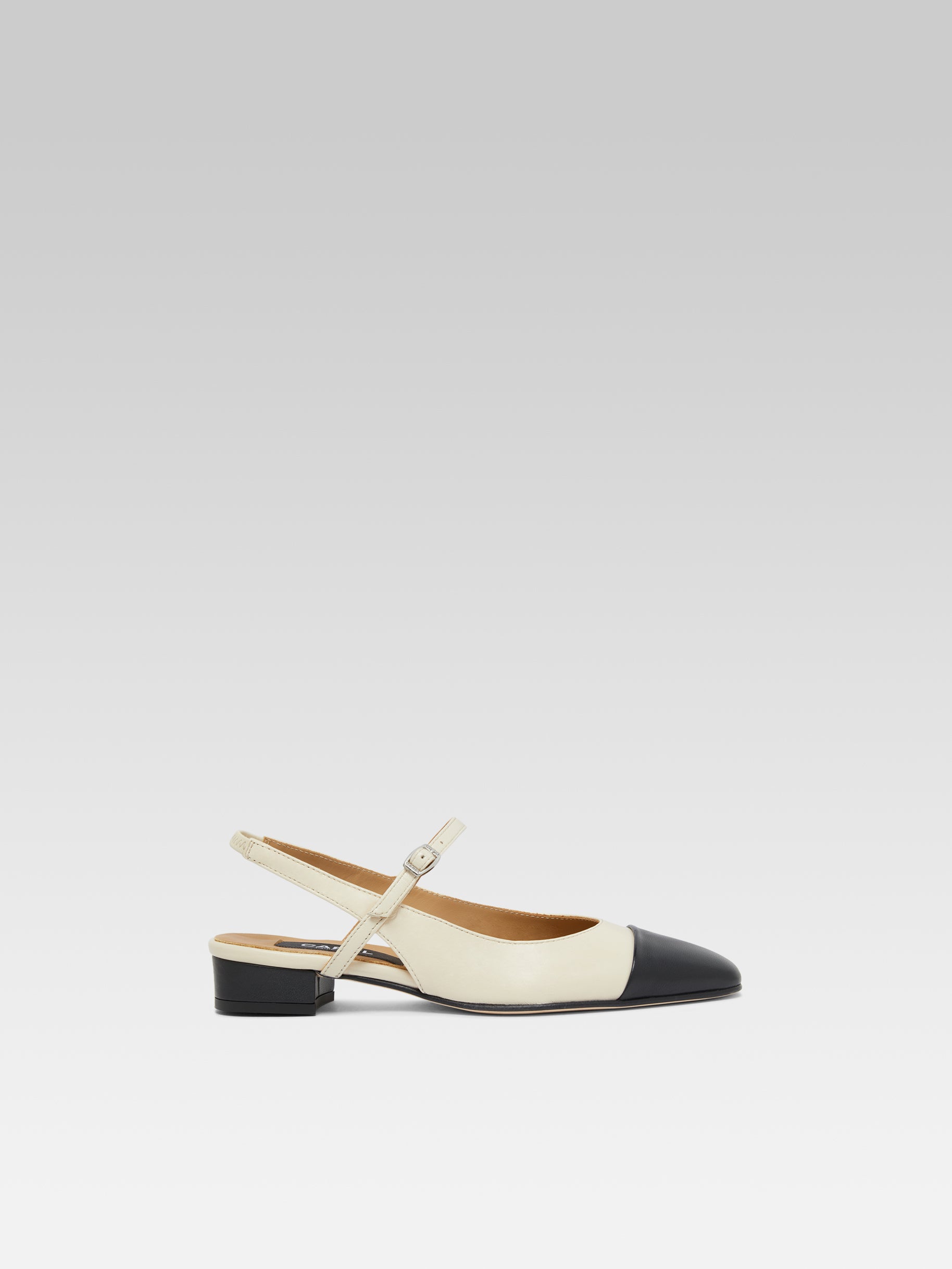 Oceano - Slingback cuir beige et noir - Image numéro 1