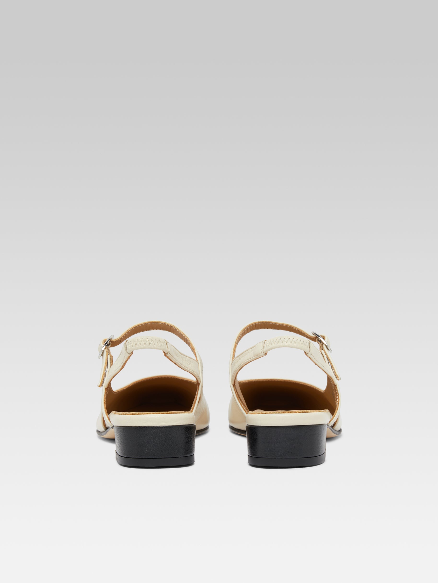 Oceano - Slingback cuir beige et noir - Image numéro 6