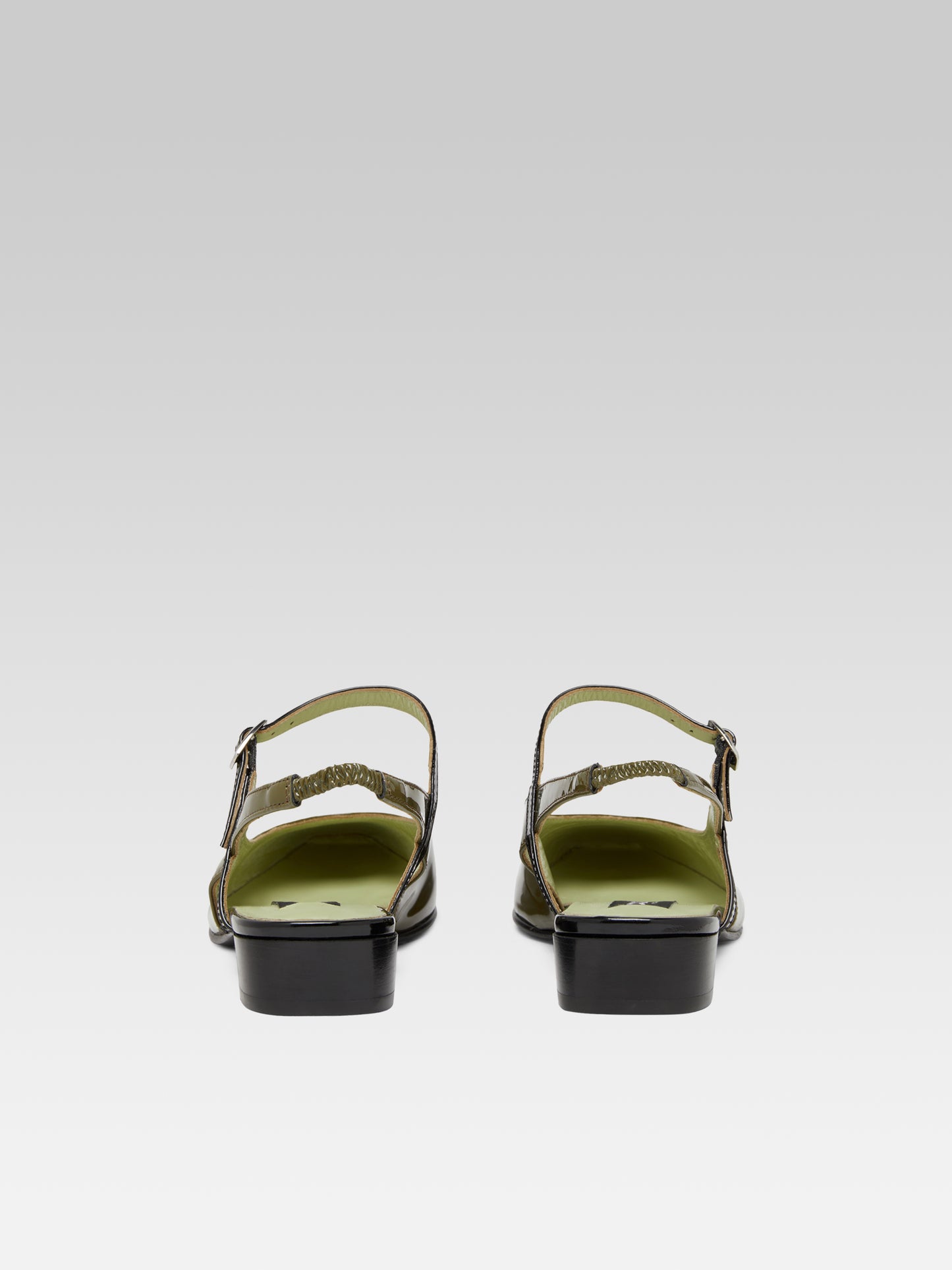 Oceano - Khaki and black patent leather slingback