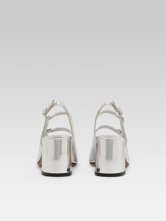 Papaya - Silver embossed leather slingback Mary Janes - Image number 3