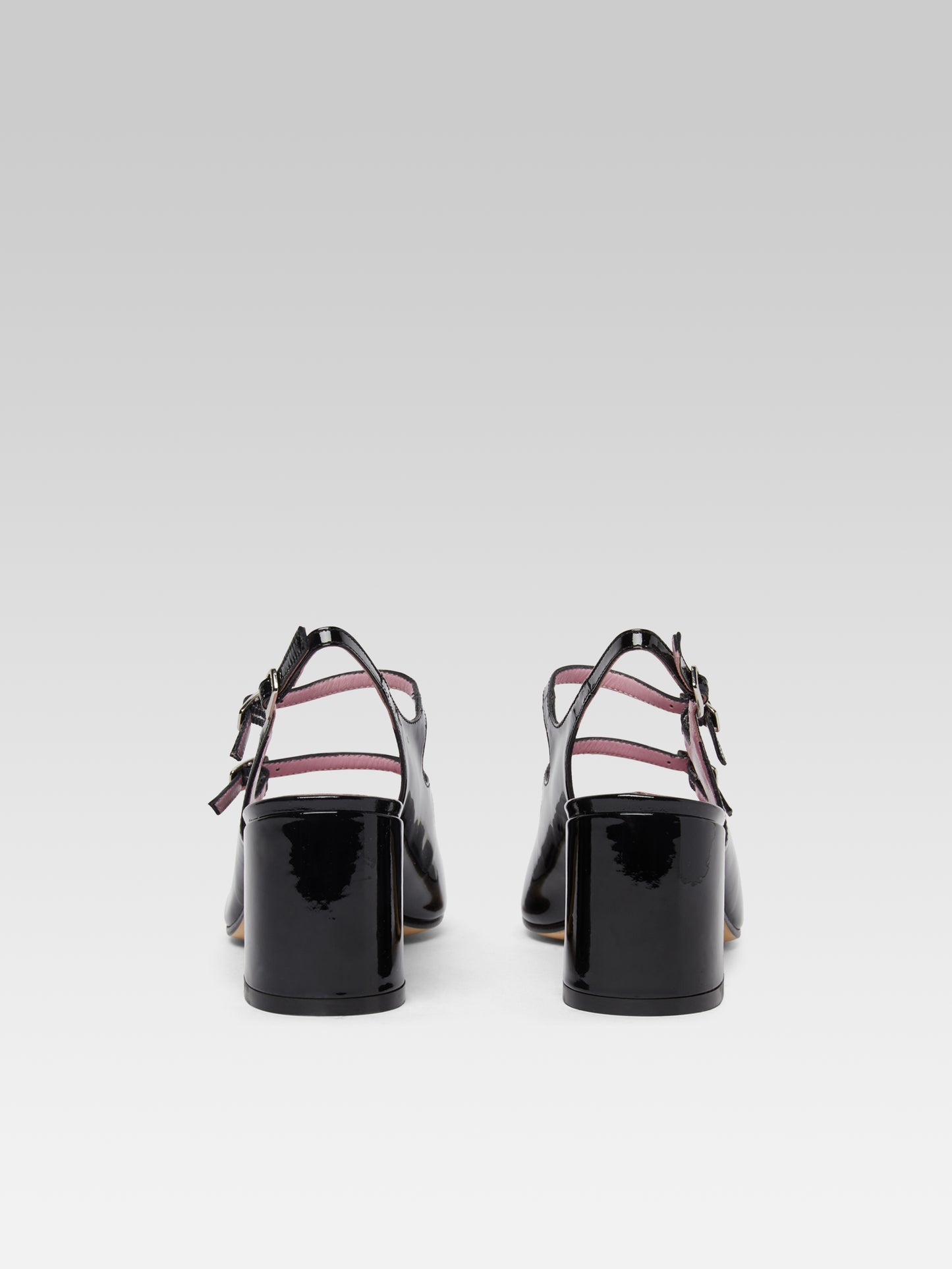 Papaya - Babies slingback cuir verni noir et ivoire