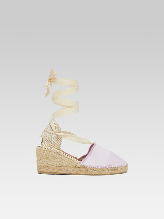 Parasol - Lilac canvas wedge espadrilles