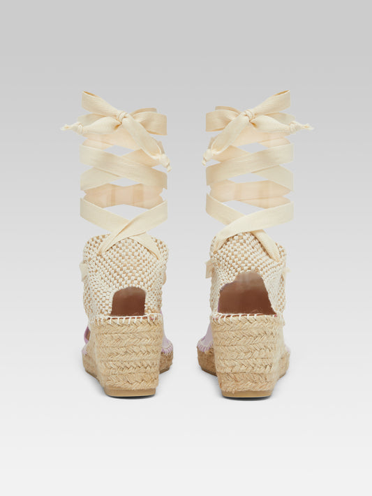 Parasol - Lilac canvas wedge espadrilles - Image number 5