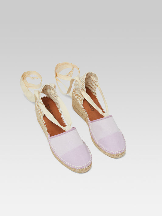 Parasol - Lilac canvas wedge espadrilles - Image number 3