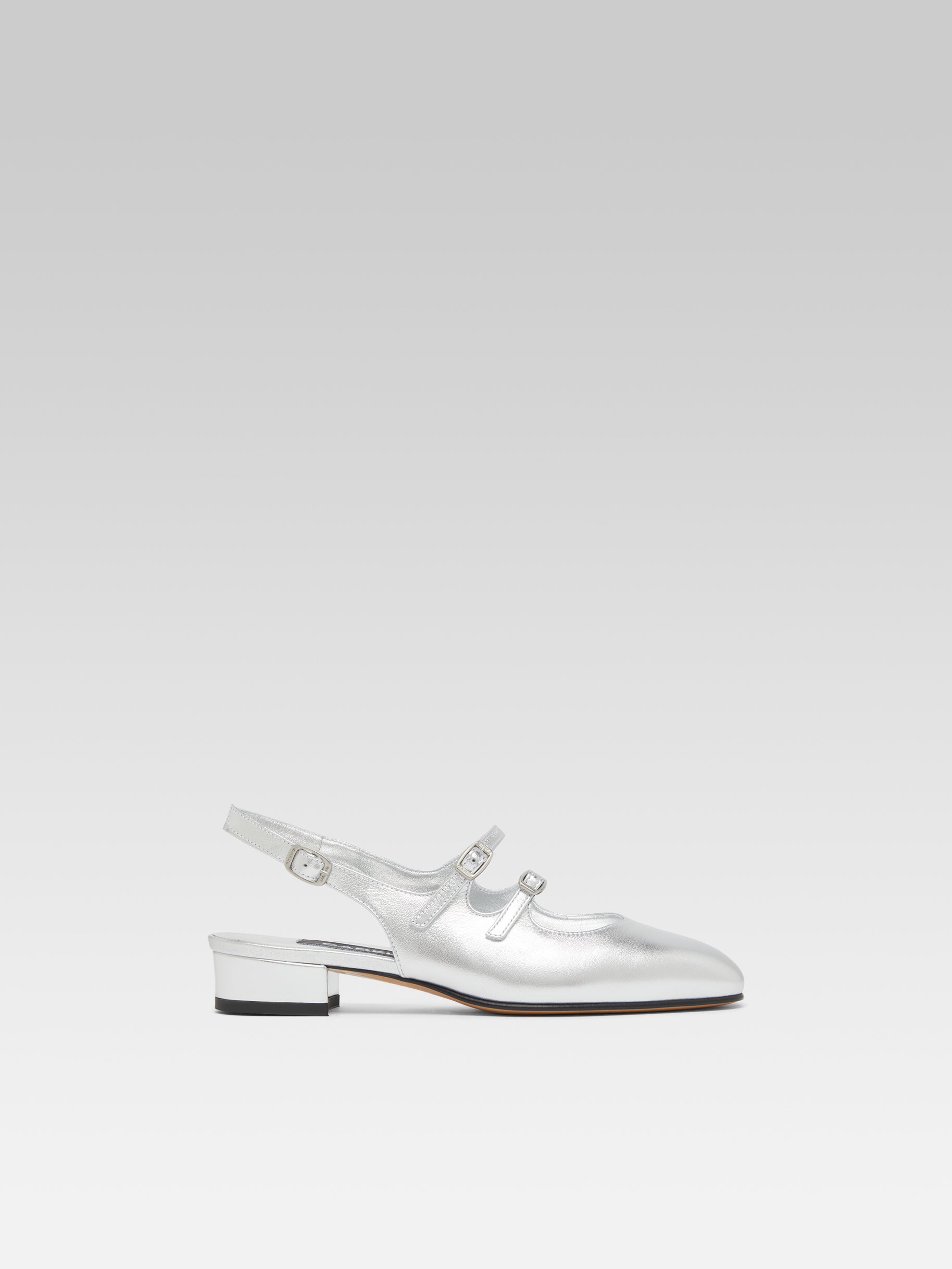 Peche - Silver leather slingback Mary Janes - Image number 1