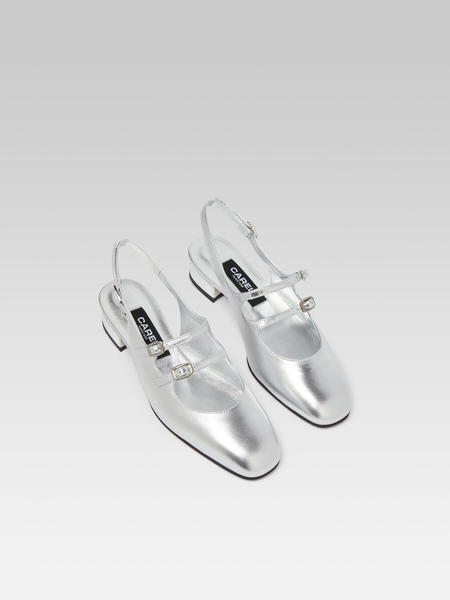 Peche - Babies slingback cuir argent