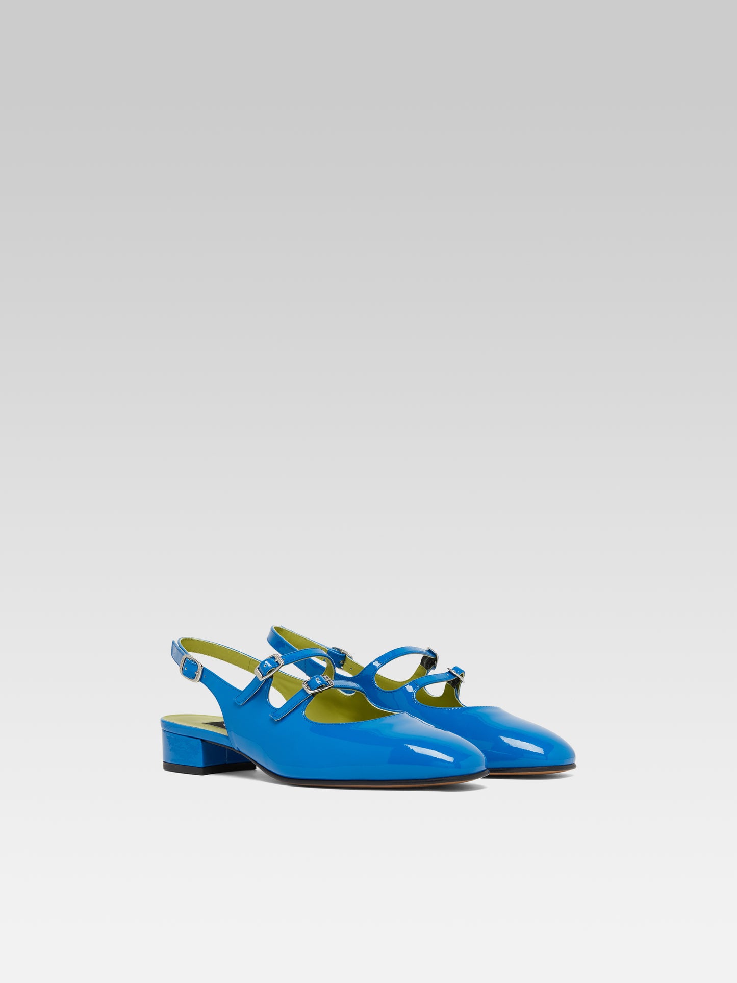 Peche - Babies slingback cuir verni bleu