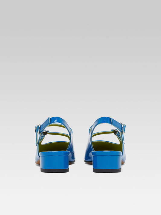 Peche - Babies slingback cuir verni bleu - Image numéro 5