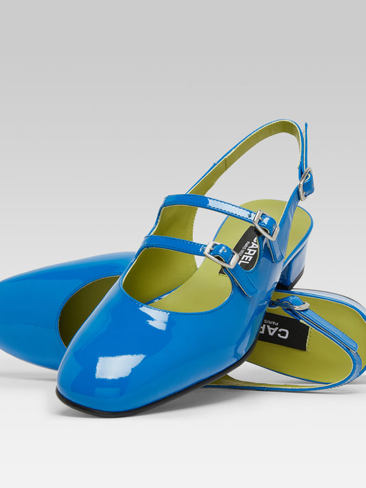 Peche - Blue patent leather slingback Mary Janes - Image number 4