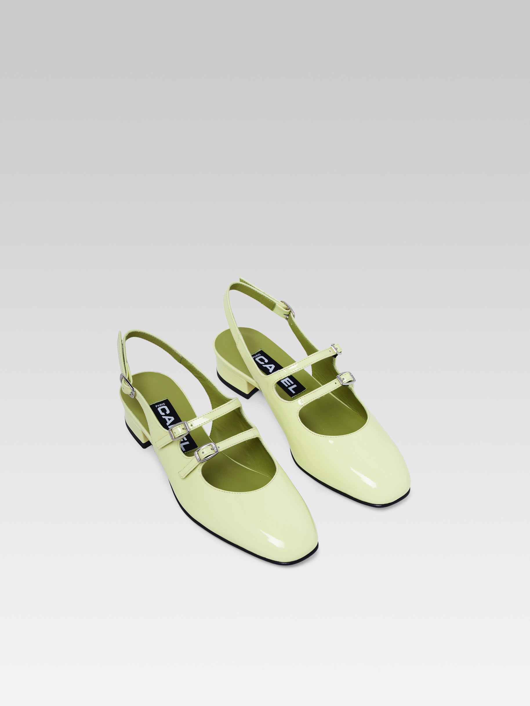 Peche - Babies slingback cuir verni citron - Image numéro 3