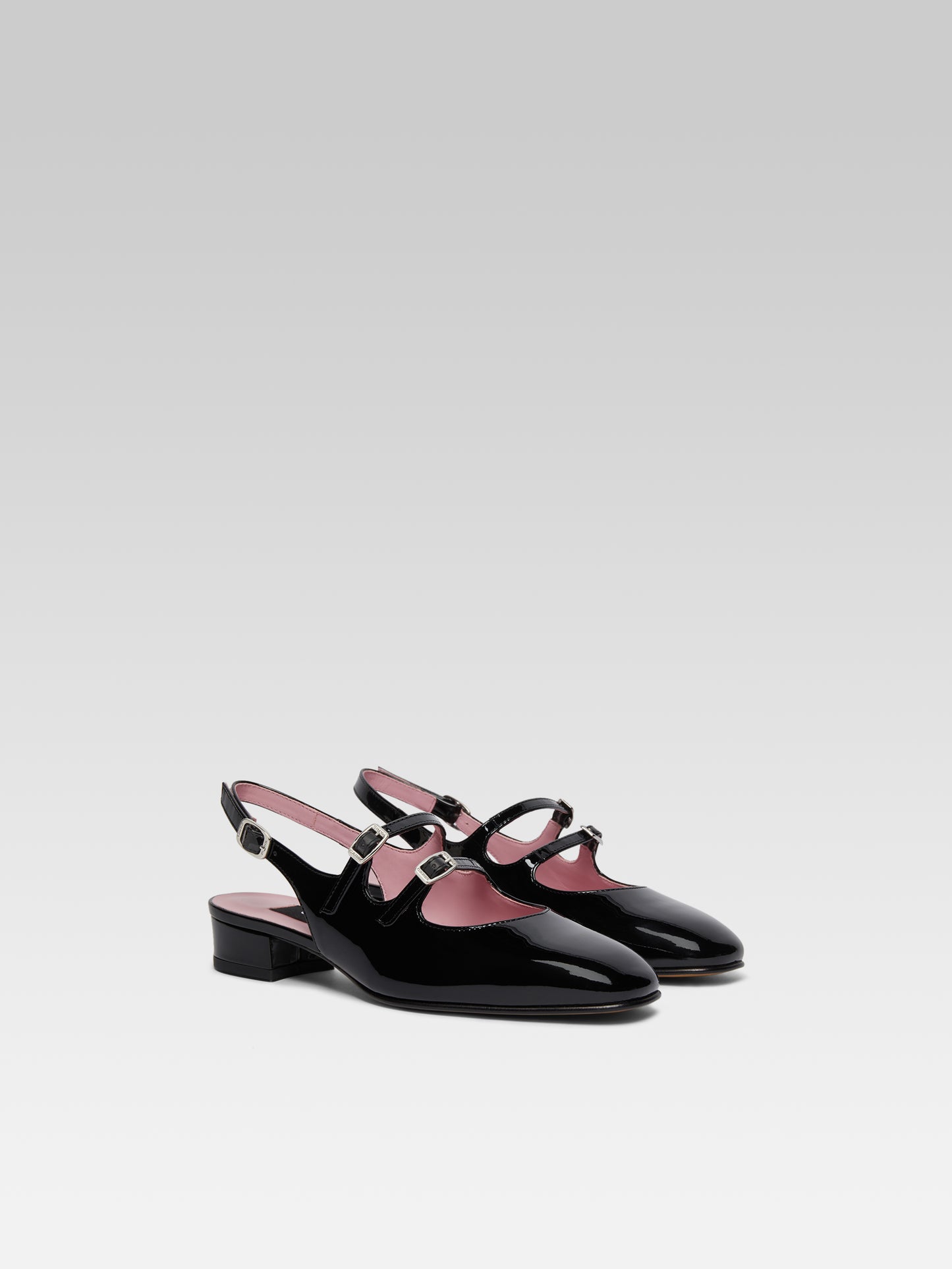 Peche - Babies slingback cuir verni noir