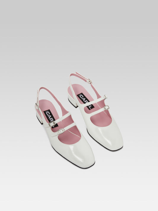 Peche - Babies slingback cuir verni blanc - Image numéro 5