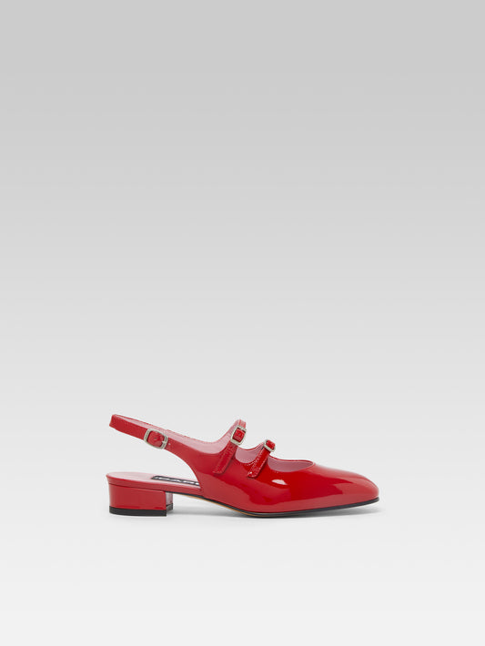 Peche - Red patent leather slingback Mary Janes