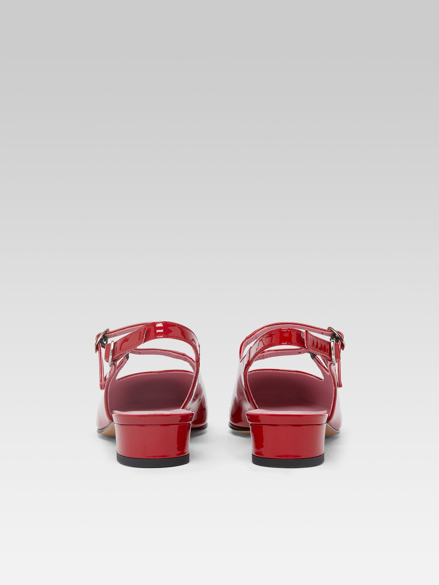 Peche - Babies slingback cuir verni rouge - Image numéro 7