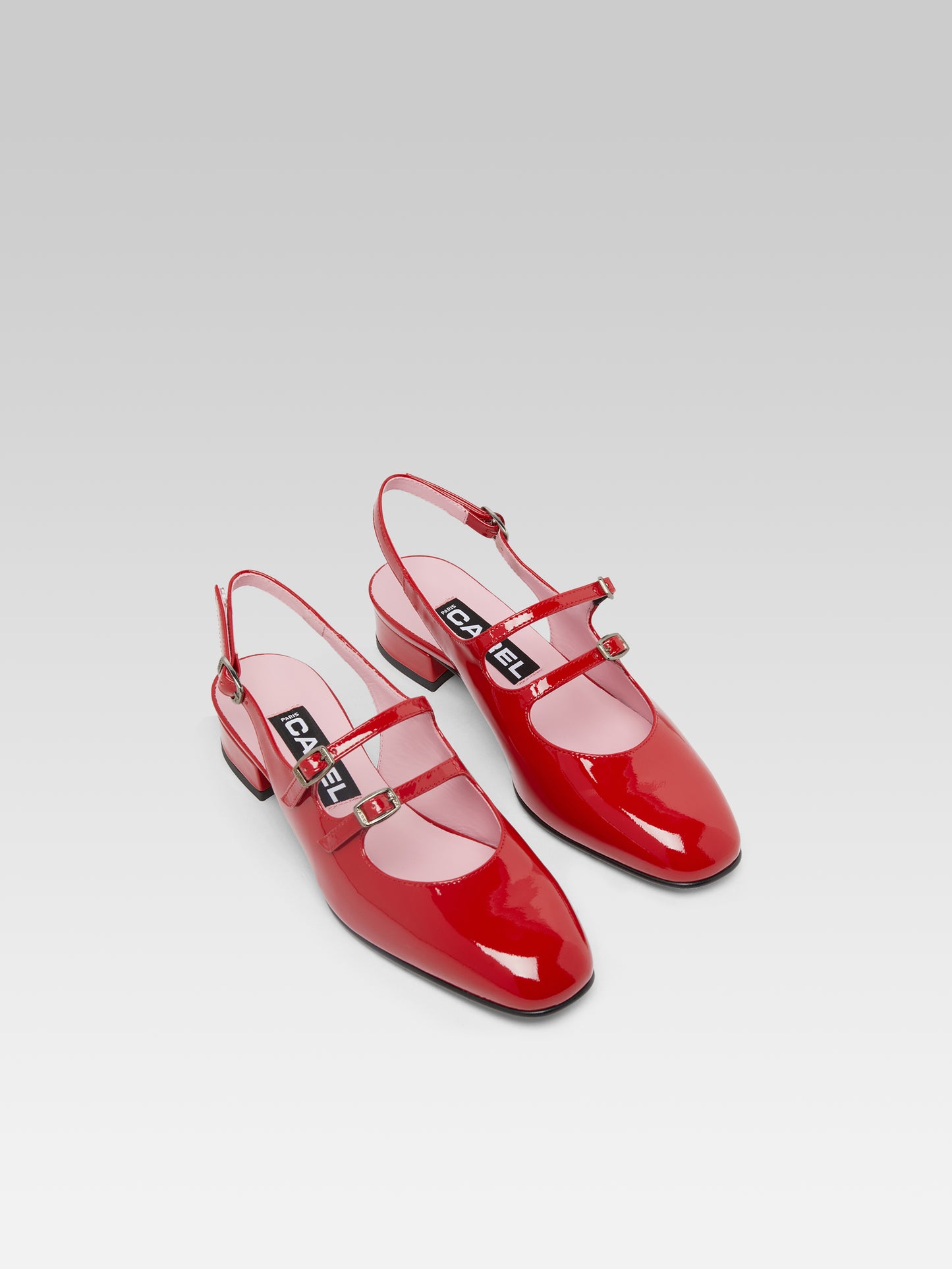 Peche - Red patent leather slingback Mary Janes