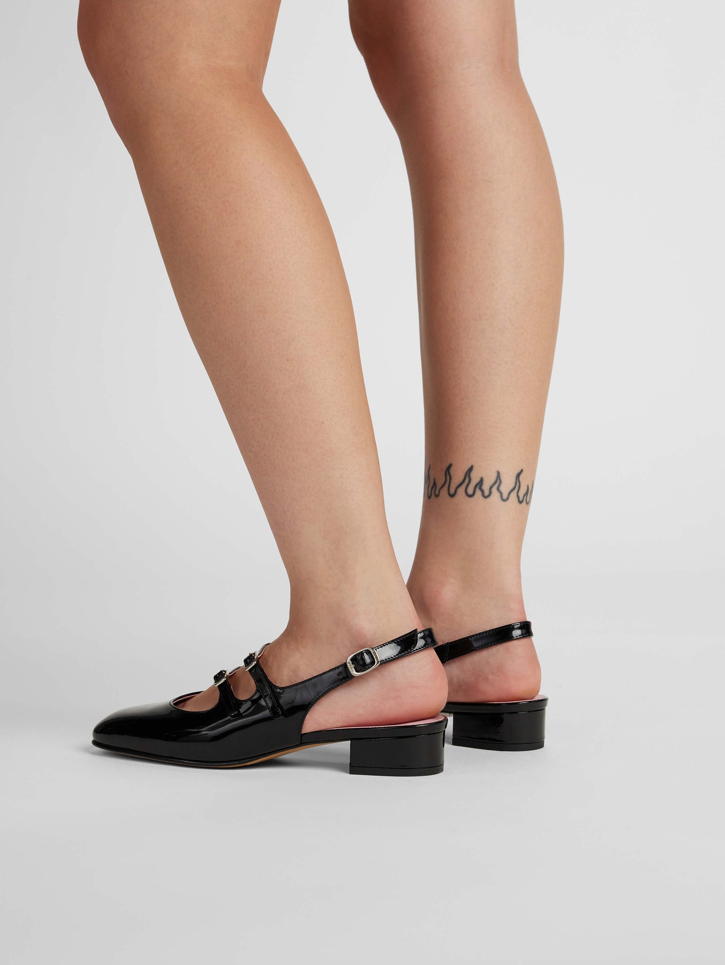 Peche - Black patent leather slingback Mary Janes