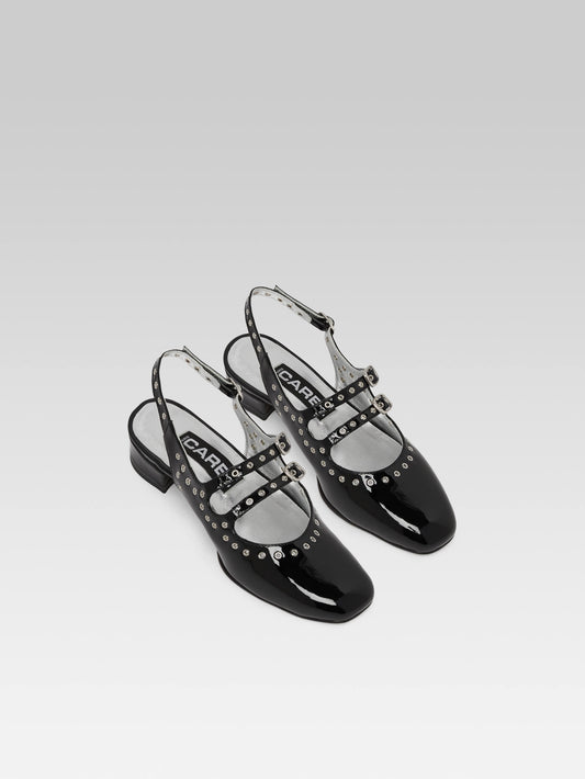 Queen - Black patent leather eyelets slingback Mary Janes - Image number 3