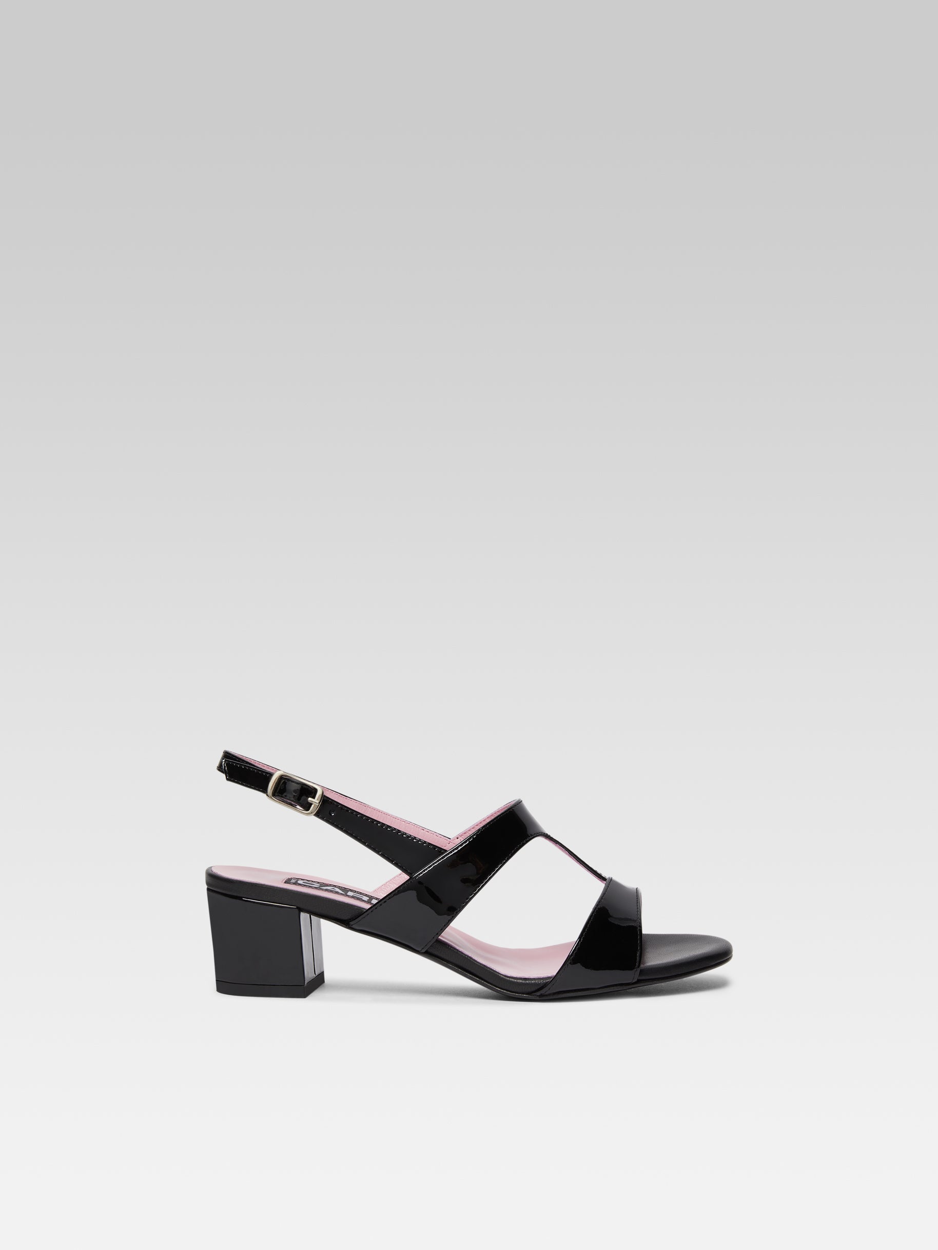 Romy - Black patent leather sandals