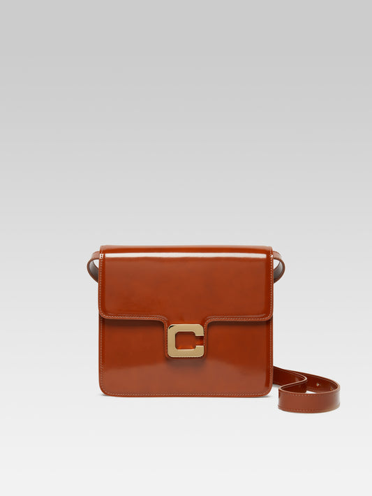 Sorbonne - Cognac glossy leather bag