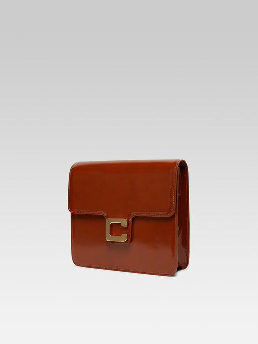 Sorbonne - Cognac glossy leather bag - Image number 3