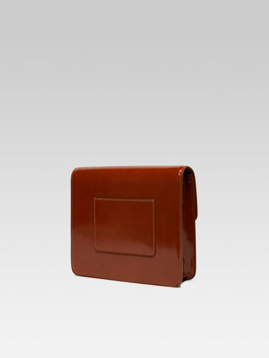 Sorbonne - Cognac glossy leather bag - Image number 4