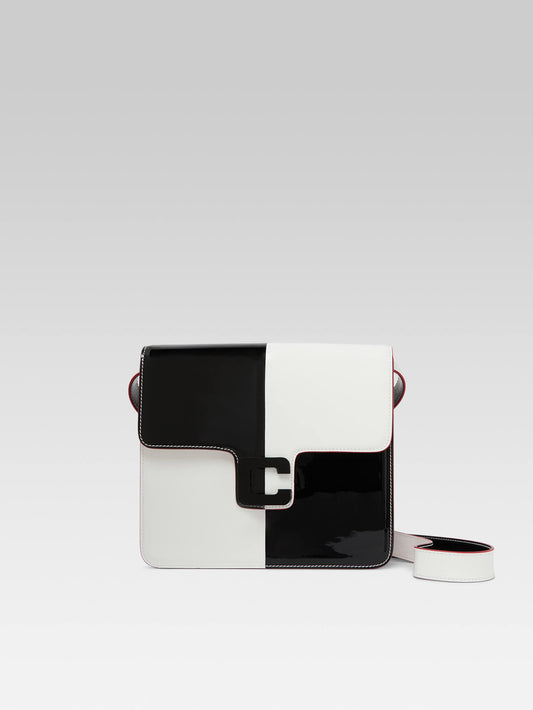 Sorbonne - Black and white checkered patent leather bag