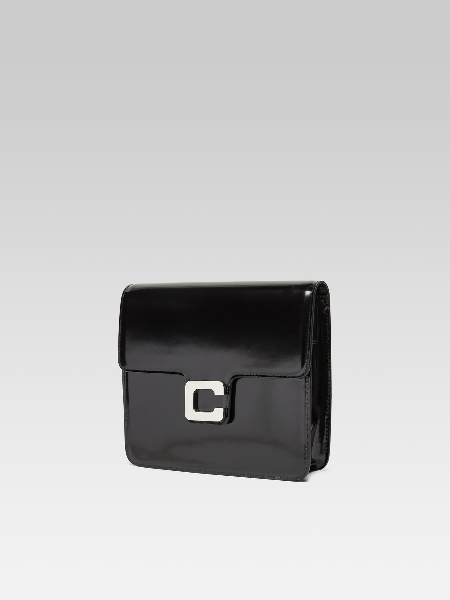 Sorbonne - Black glossy leather bag