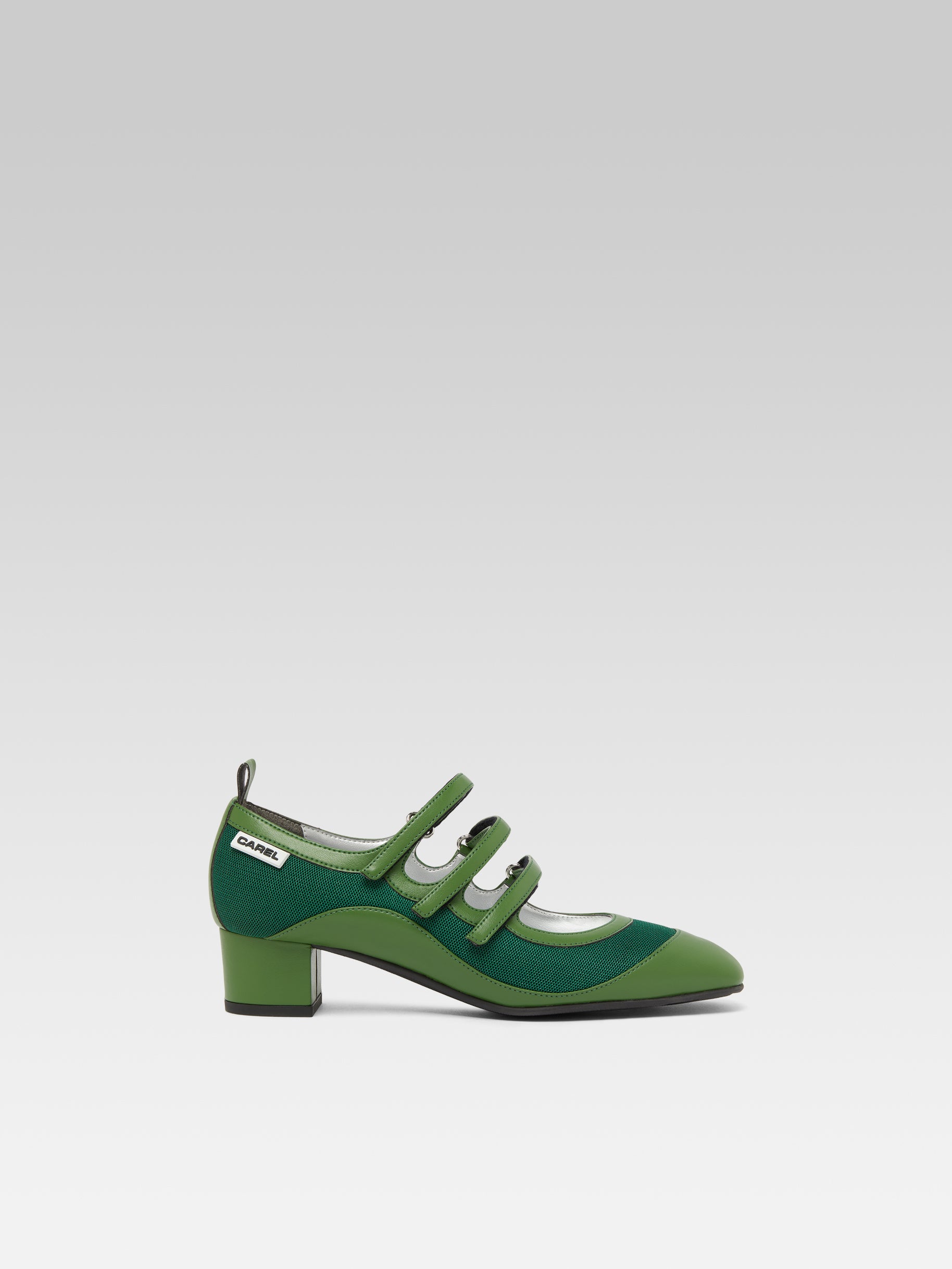 Sportina - Green Mary Janes mesh and Appleskin pumps - Image number 1