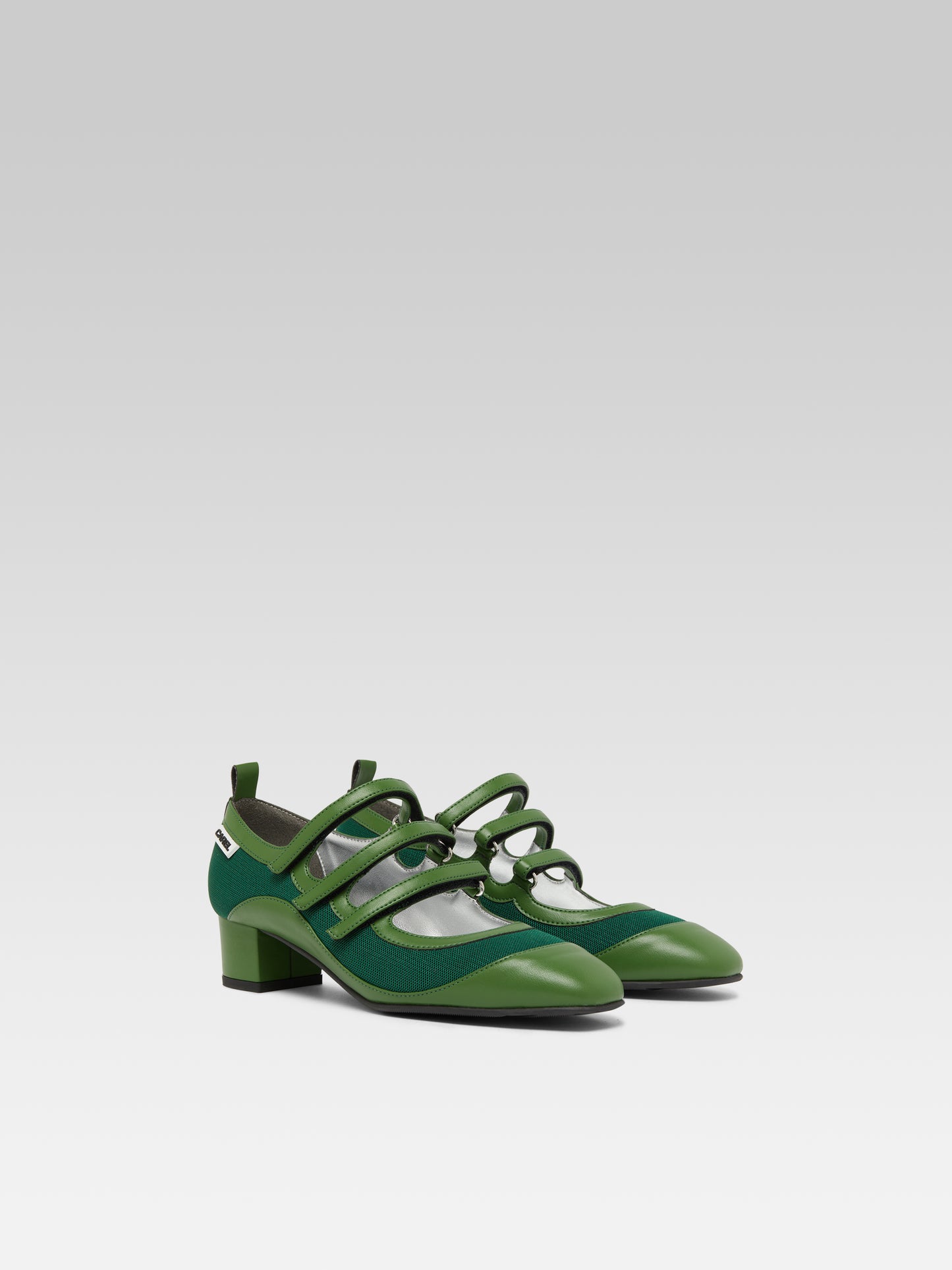 Sportina - Green Mary Janes mesh and Appleskin pumps