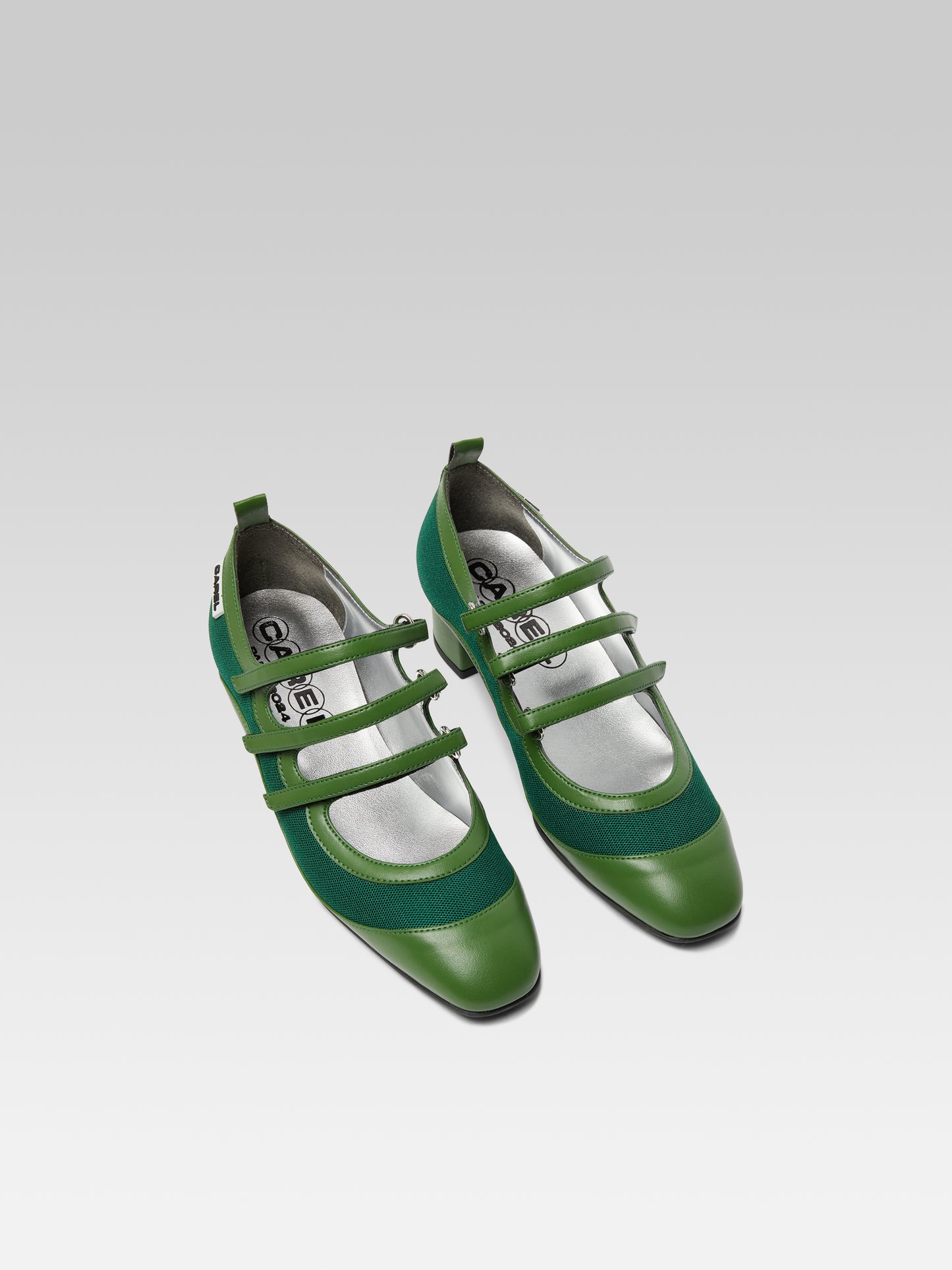 Sportina - Green Mary Janes mesh and Appleskin pumps