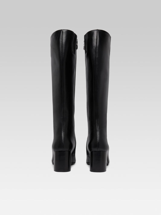 Sunrise - Black leather and black patent leather boots - Image number 3