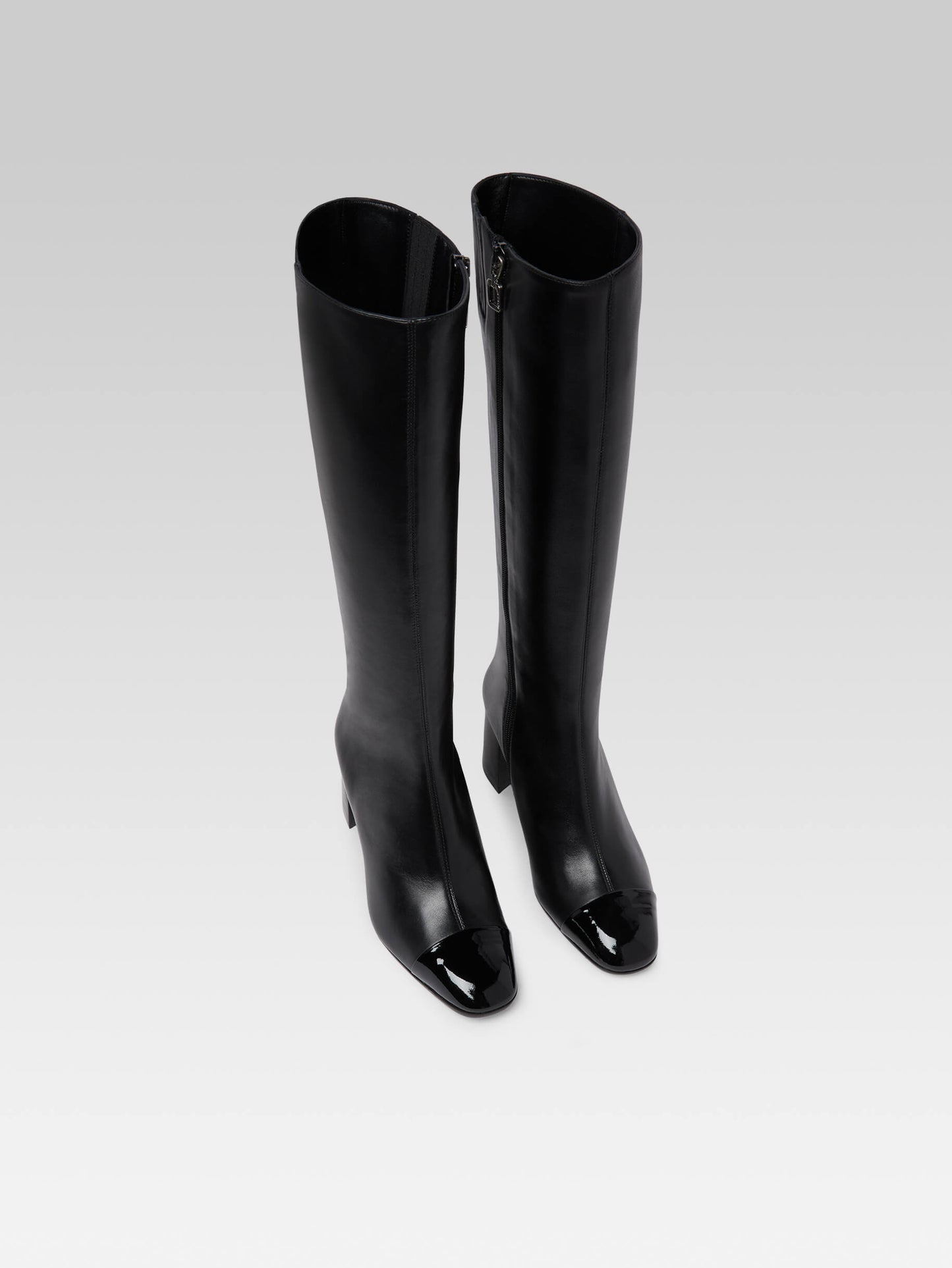 Sunrise - Bottes cuir noir et verni noir