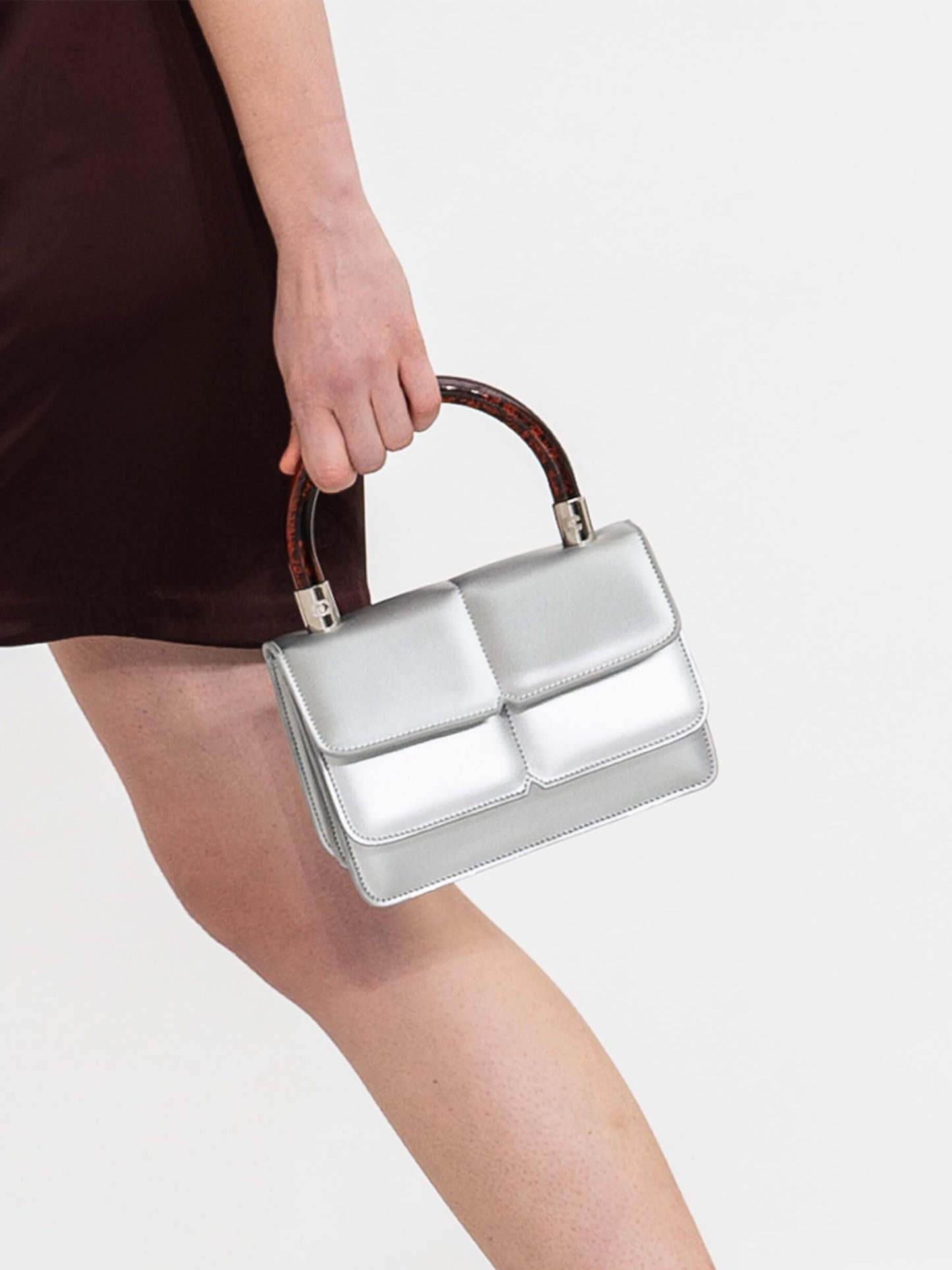 Simone - Silver Appleskin handbag