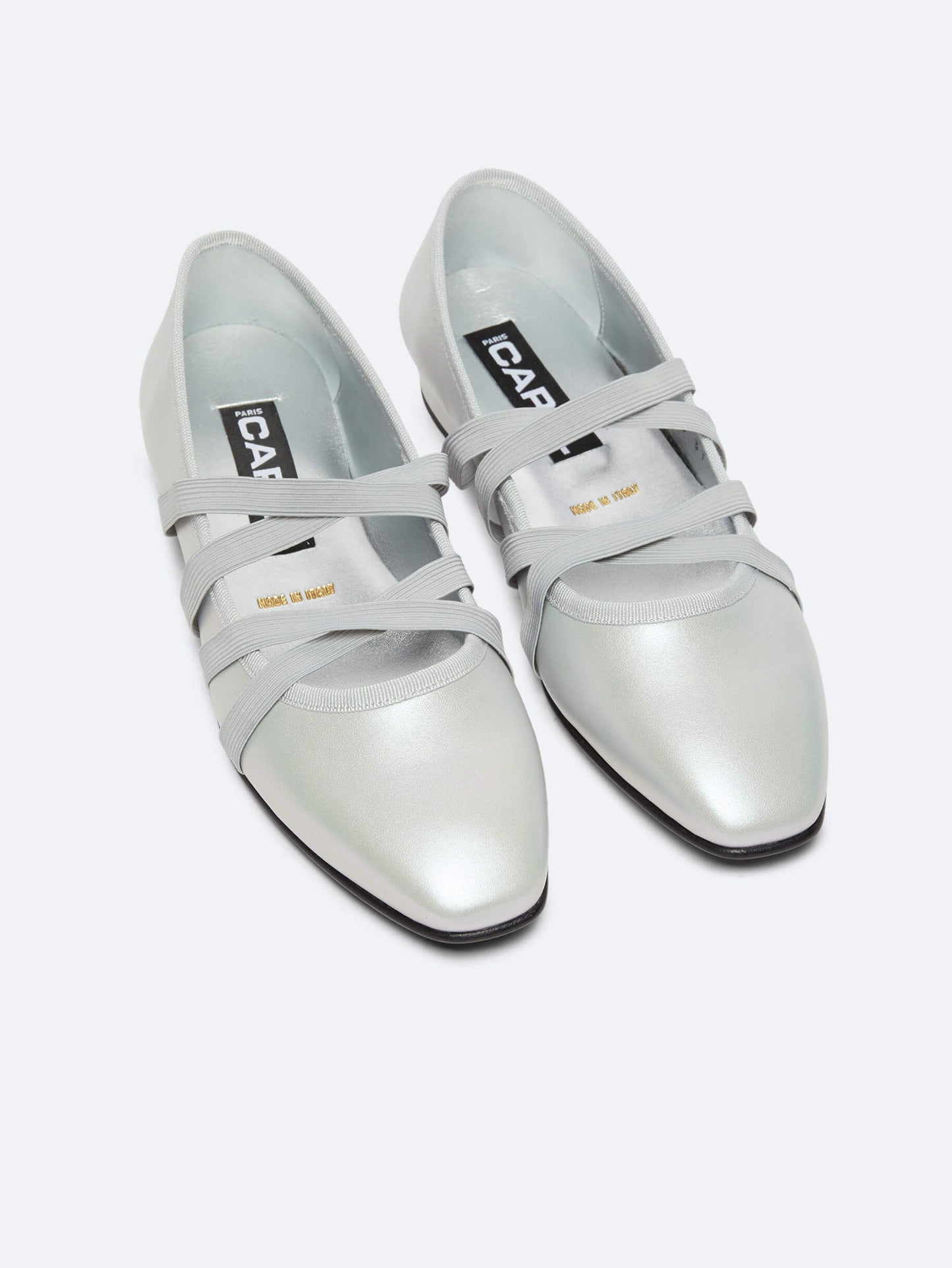 Tutu - Silver pearly leather ballet-flats