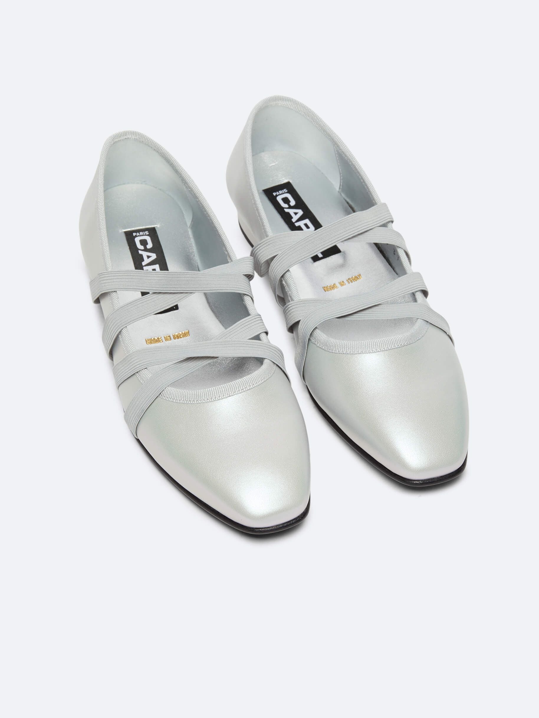 Tutu - Silver pearly leather ballet-flats - Image number 3