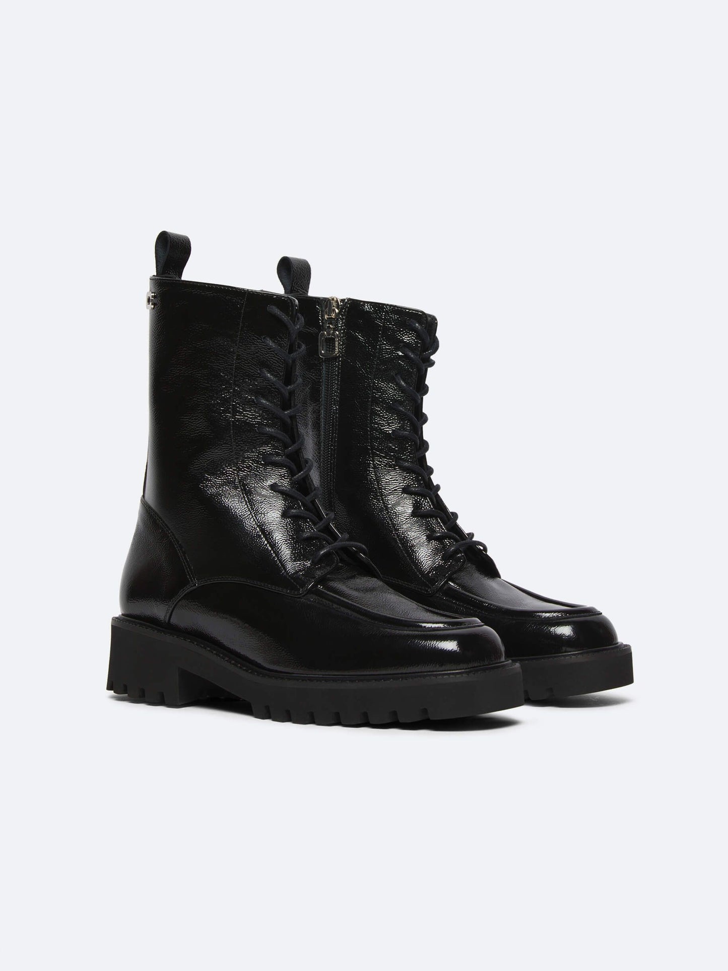 Everest - Bottines cuir naplack noir à lacets