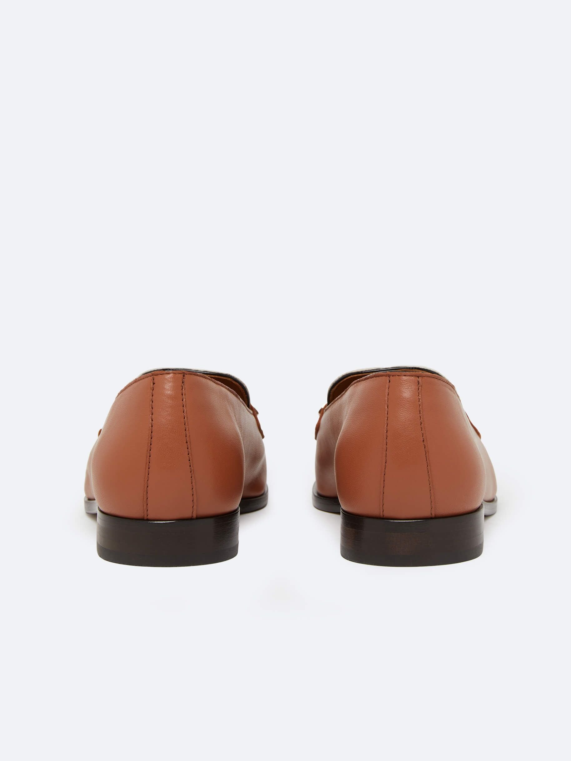 Jackie - Cognac and ivory leather moccasins - Image number 3