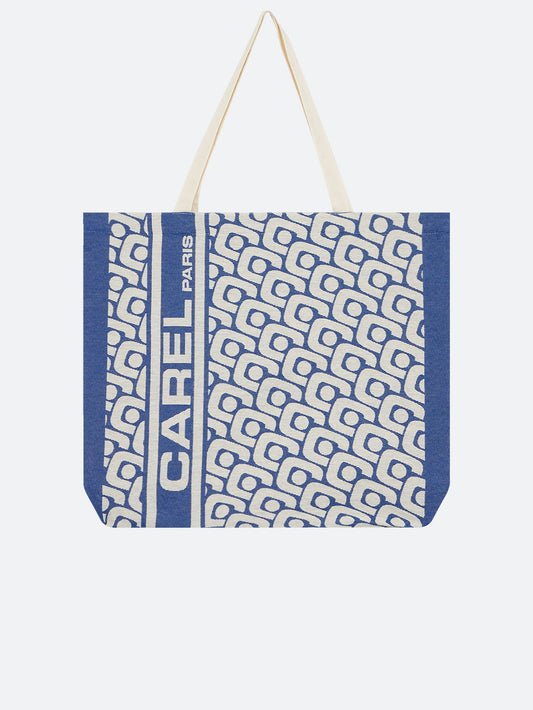 Tote bag - Sac monogramme bleu tissage jacquard - Image numéro 2