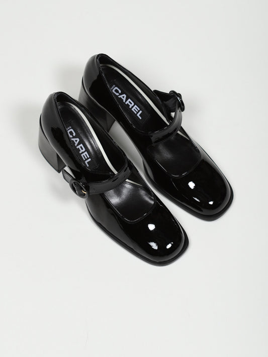 Caren - Black patent leather Mary Janes pumps - Image number 3