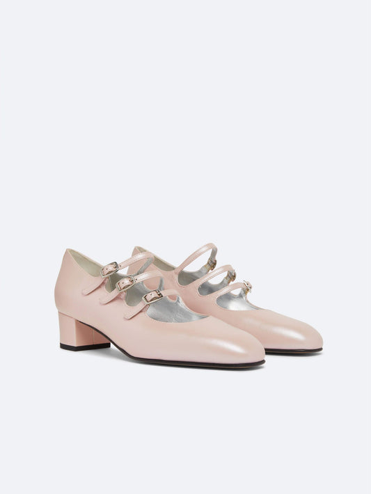 Kina - Pink pearly leather Mary Janes pumps - Image number 2